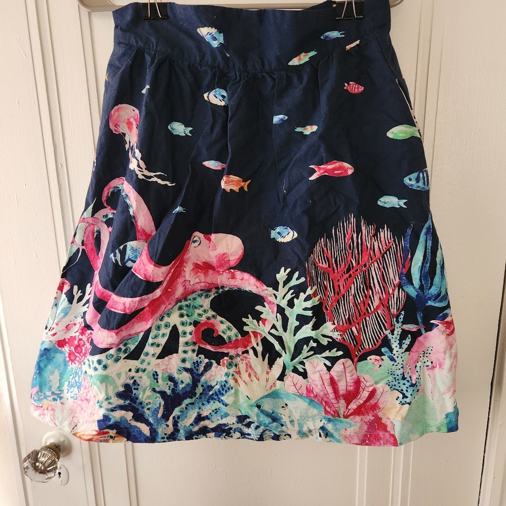 Modcloth Octopus Ocean Print Skirt